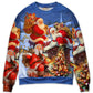 Christmas Santa Up On Rooftop Sweater For Family Gatherings Winter Travel And Everyday Seasonal Comfort