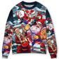 Christmas Santa With Electric Guitar Sweater For Festive Family Events Casual Wear And Holiday Gift Giving