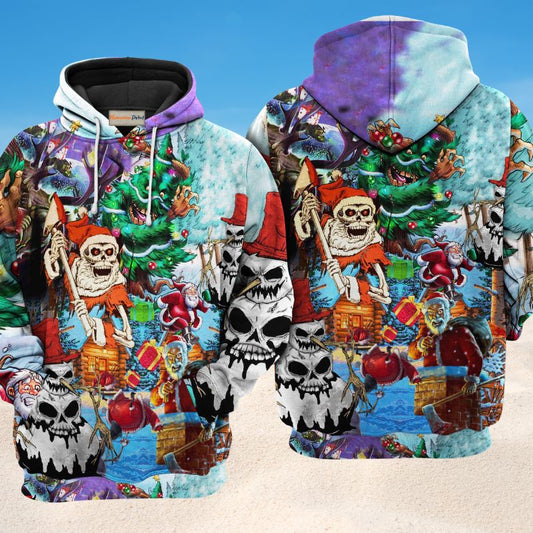 Dark Christmas Skull Hoodie For Festive Celebrations Seasonal Trips And Relaxed Winter Wear
