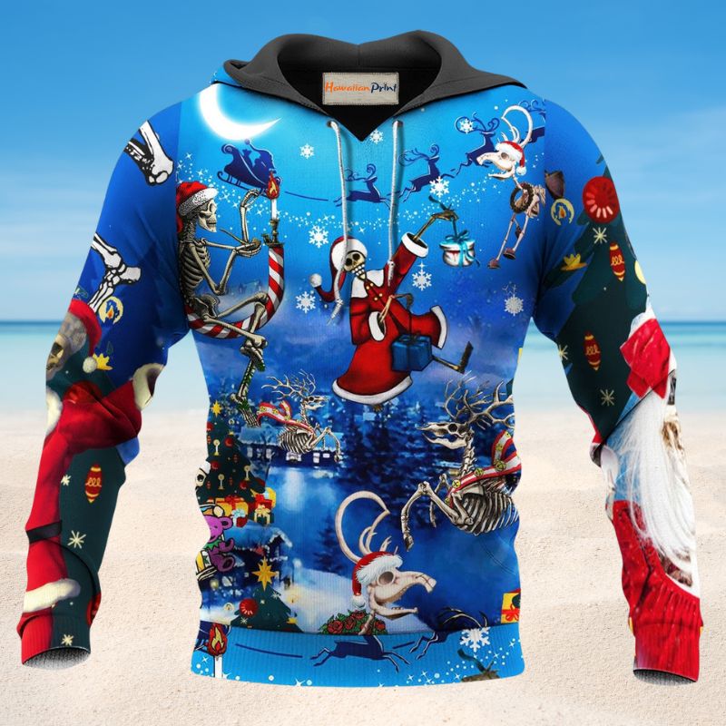 Christmas Skull Moon Star Hoodie For Holiday Parties Weekend Outings And Cheerful Gift Giving