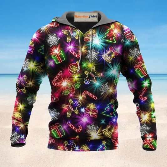 Neon Christmas Tree Cookies Gingerbread Hoodie For Seasonal Parties Casual Wear And Thoughtful Holiday Gifts