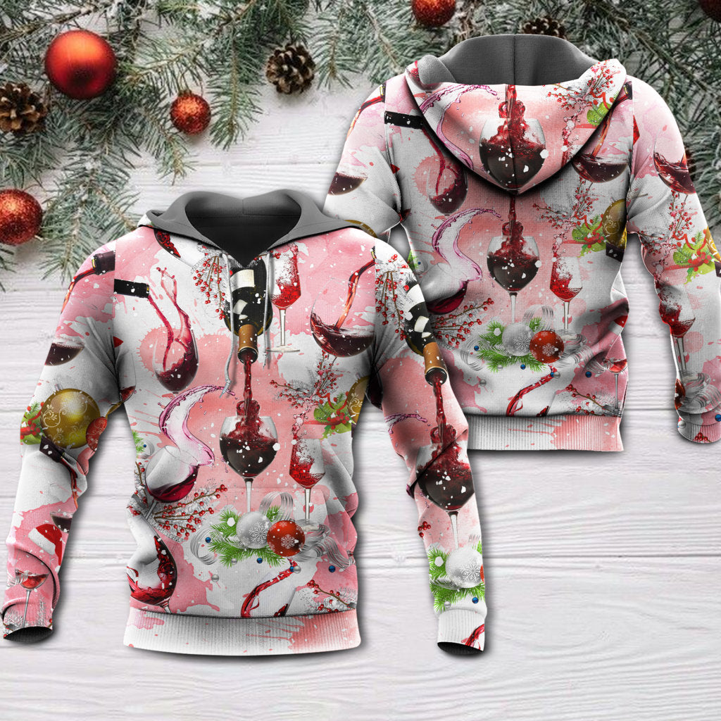 Christmas Wine Glass Celebration Hoodie For Festive Family Moments Winter Wear And Holiday Gift Ideas