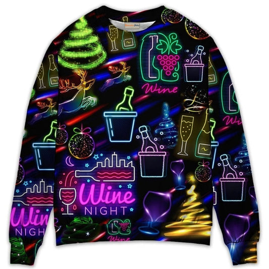 Christmas Wine Neon Sweater For Family Gatherings Winter Travel And Everyday Seasonal Comfort