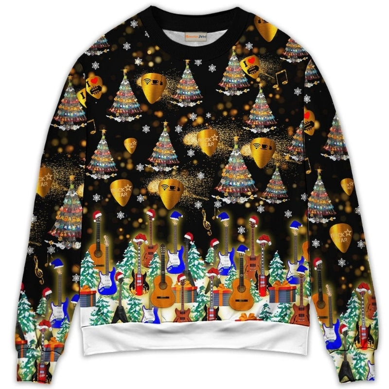 Christmas Yes I Speak Guitar Sweater For Festive Family Events Casual Wear And Holiday Gift Giving