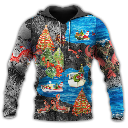 Lobster Christmas Hoodie For Christmas Gatherings Outdoor Trips And Relaxed Seasonal Style
