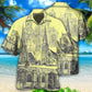 Vintage Creative Church Architectural Hawaiian Shirt For Resort Trips, Coastal Parties, And Warm Weather Style