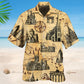 Vintage Church Hawaiian Shirt For Summer Vacation, Beach Travel, And Casual Wear