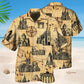 Vintage Church Hawaiian Shirt For Summer Vacation, Beach Travel, And Casual Wear