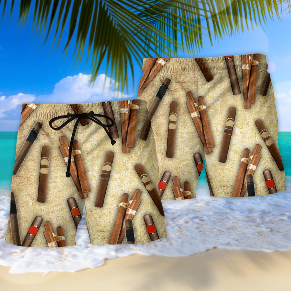 Cigar Is My Therapy Lifestyle Beach Shorts Print View For Coastal Escapes And Casual Outings