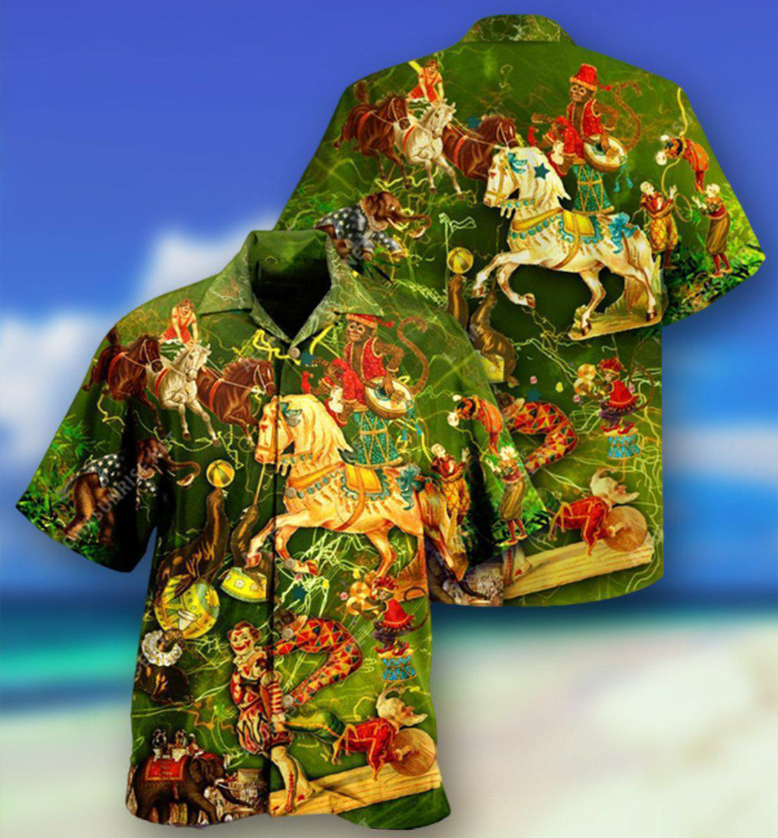 Magical Circus Full Moments Amazing Animal Hawaiian Shirt Design View For Resort Travel And Thoughtful Gifting