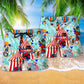 Circus Love Colorful Life Hawaiian Print Beach Shorts For Sunny Getaways And Casual Coastal Wear