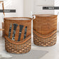 Clarinet Rattan Texture Laundry Basket For Room Home Organizer