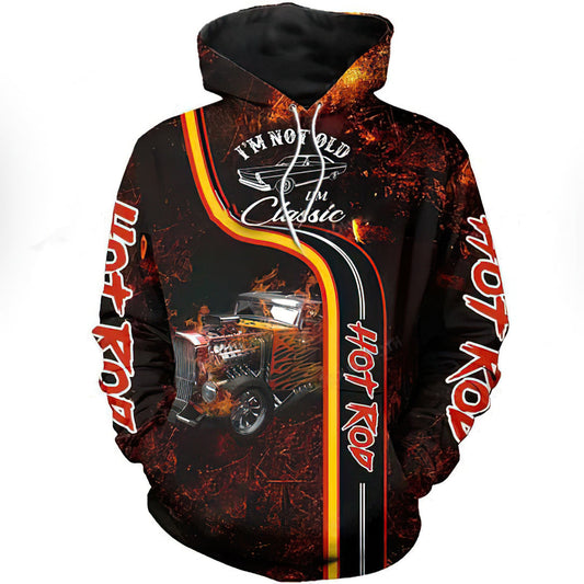 Classic Hot Rod Hoodie For Vehicle Enthusiasts Travel Days And Comfortable Layering