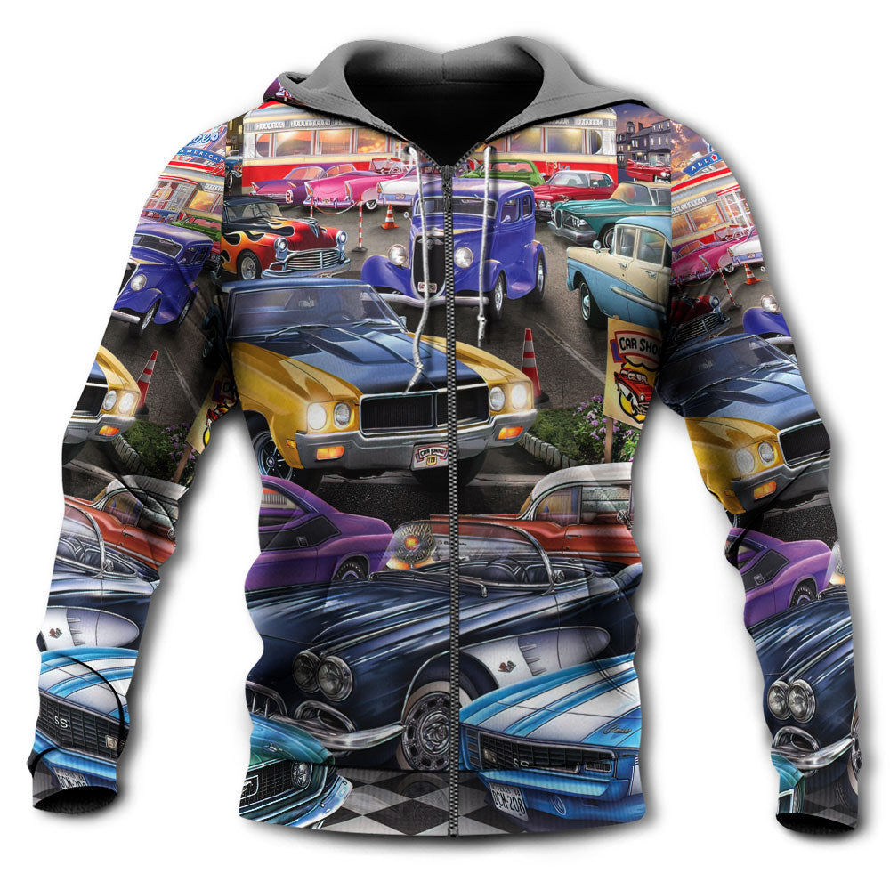 Classic Car Show Lifestyle Hoodie For Automotive Fans Seasonal Travel And Casual Streetwear