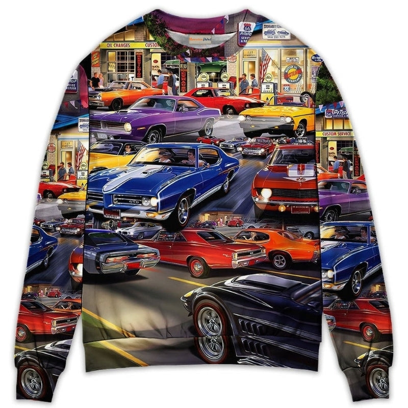 Classic Muscle Car Service Sweater For Garage Gatherings Road Adventures And Creative Gifts