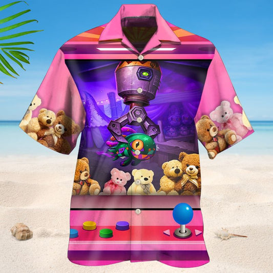 Claw Machine Fun Hawaiian Shirt For Coastal Travel, Casual Events, And Comfortable Summer Wear