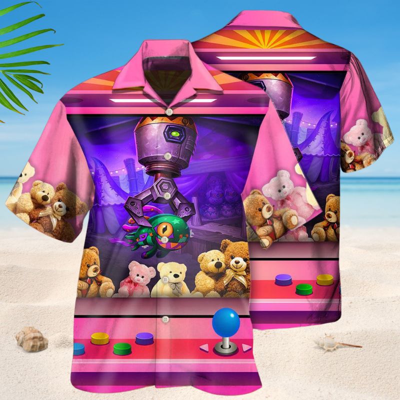 Claw Machine Fun Hawaiian Shirt For Coastal Travel, Casual Events, And Comfortable Summer Wear