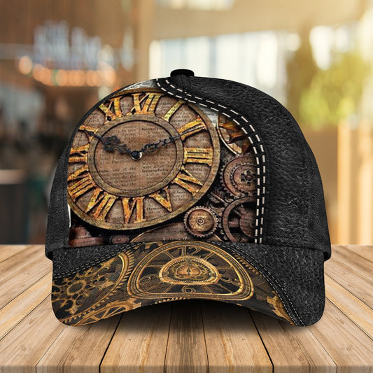 Steampunk Clock Machine Vintage Classic Cap For Casual Outfits Vacations And Everyday Styling