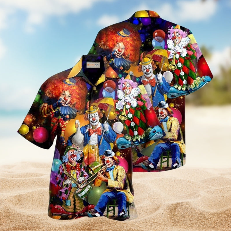 Clown And Duck Happy Everyday Hawaiian Shirt For Summer Vacation Beach Travel And Relaxed Casual Wear