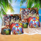 Clown Funny Happy With Various Face Hawaiian Beach Shorts For Vacation Travel And Relaxed Outdoor Comfort