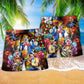 Clown Character Beach Shorts Pattern Detail For Seaside Leisure And Vacation Ready Style