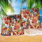 Christmas Clown Beach Shorts Pattern Detail For Island Trips And Everyday Comfort