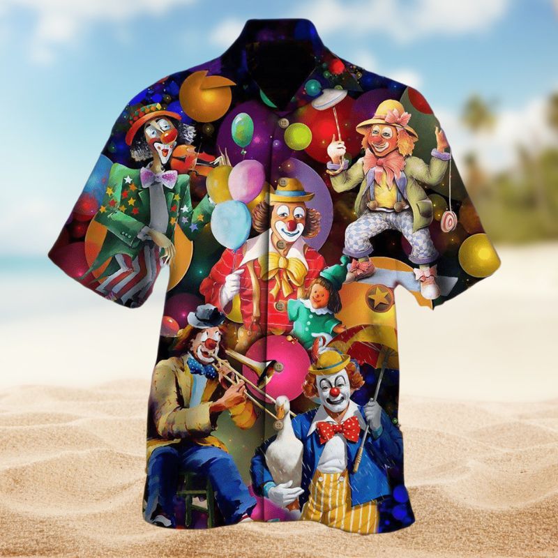 Clown Smiling Hawaiian Shirt For Tropical Holidays, Outdoor Gatherings, And Everyday Comfort