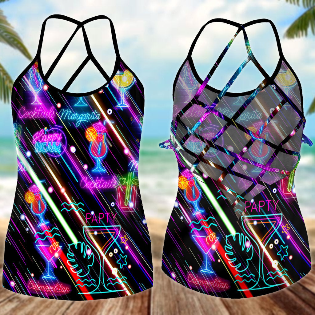 Cocktail Hot Summer Hollow Tank Top For Workout Classes And Daily Wear