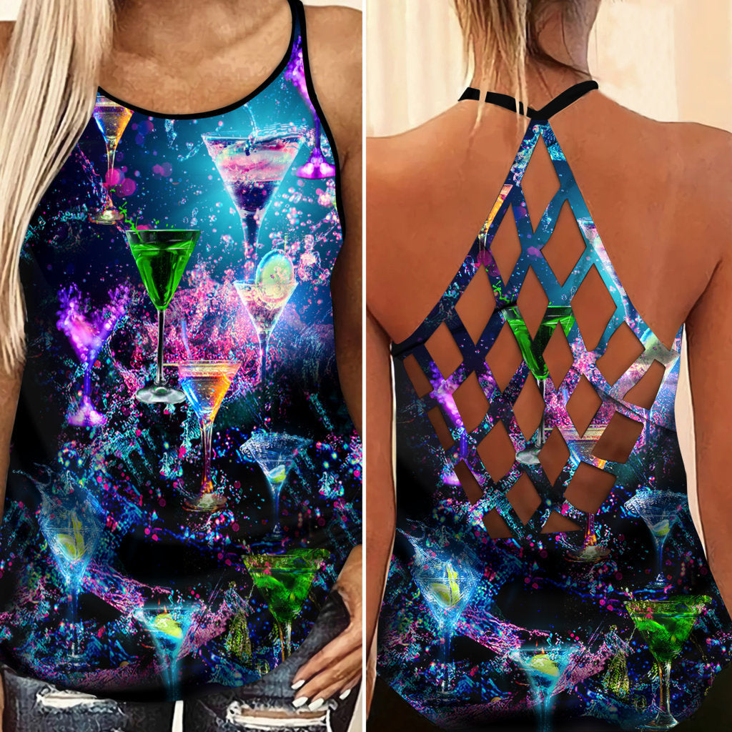 Cocktail Hot Summer Hollow Tank Top For Yoga Workouts And Casual Wear