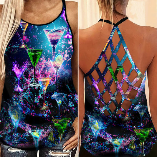 Cocktail Hot Summer Hollow Tank Top For Yoga Workouts And Casual Wear