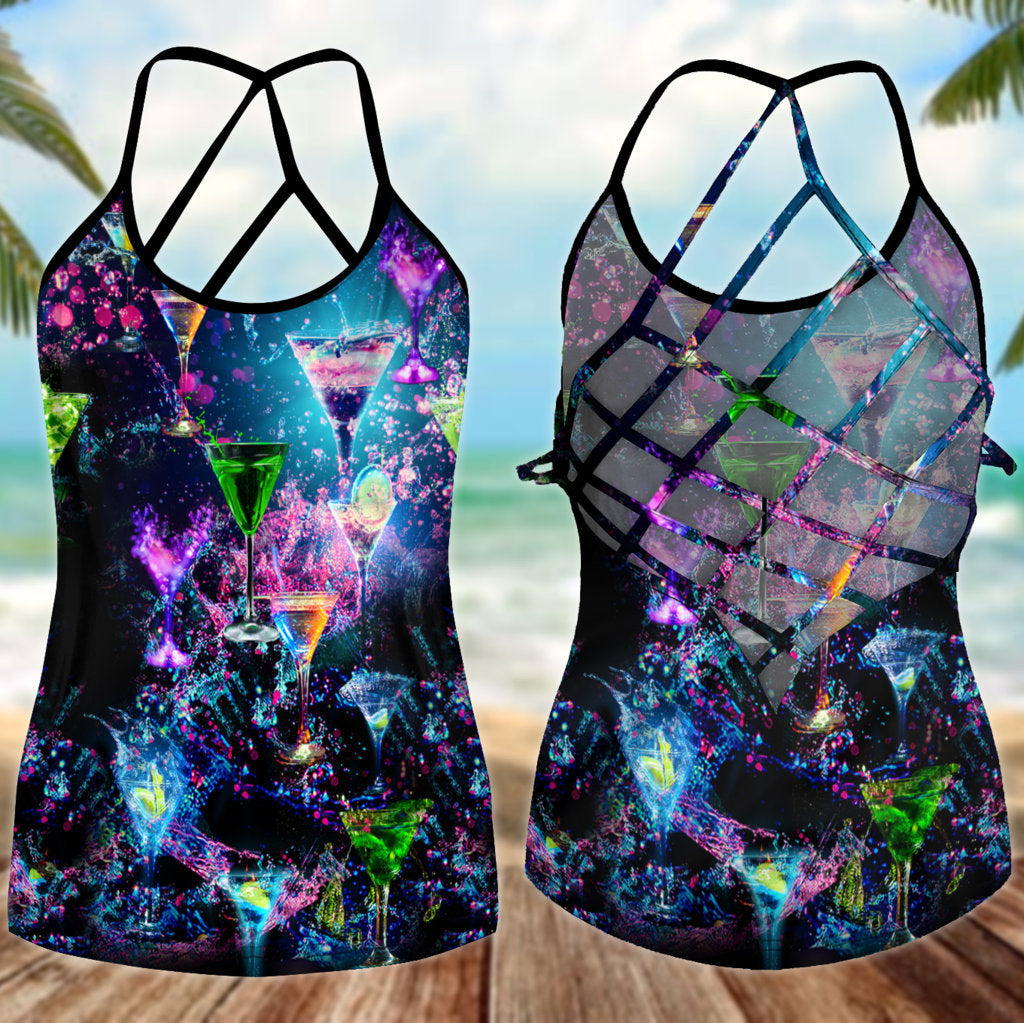 Cocktail Hot Summer Hollow Tank Top For Yoga Workouts And Casual Wear