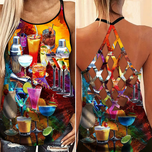 Cocktail Hot Summer Hollow Tank Top For Yoga Practice And Vacation Outfits