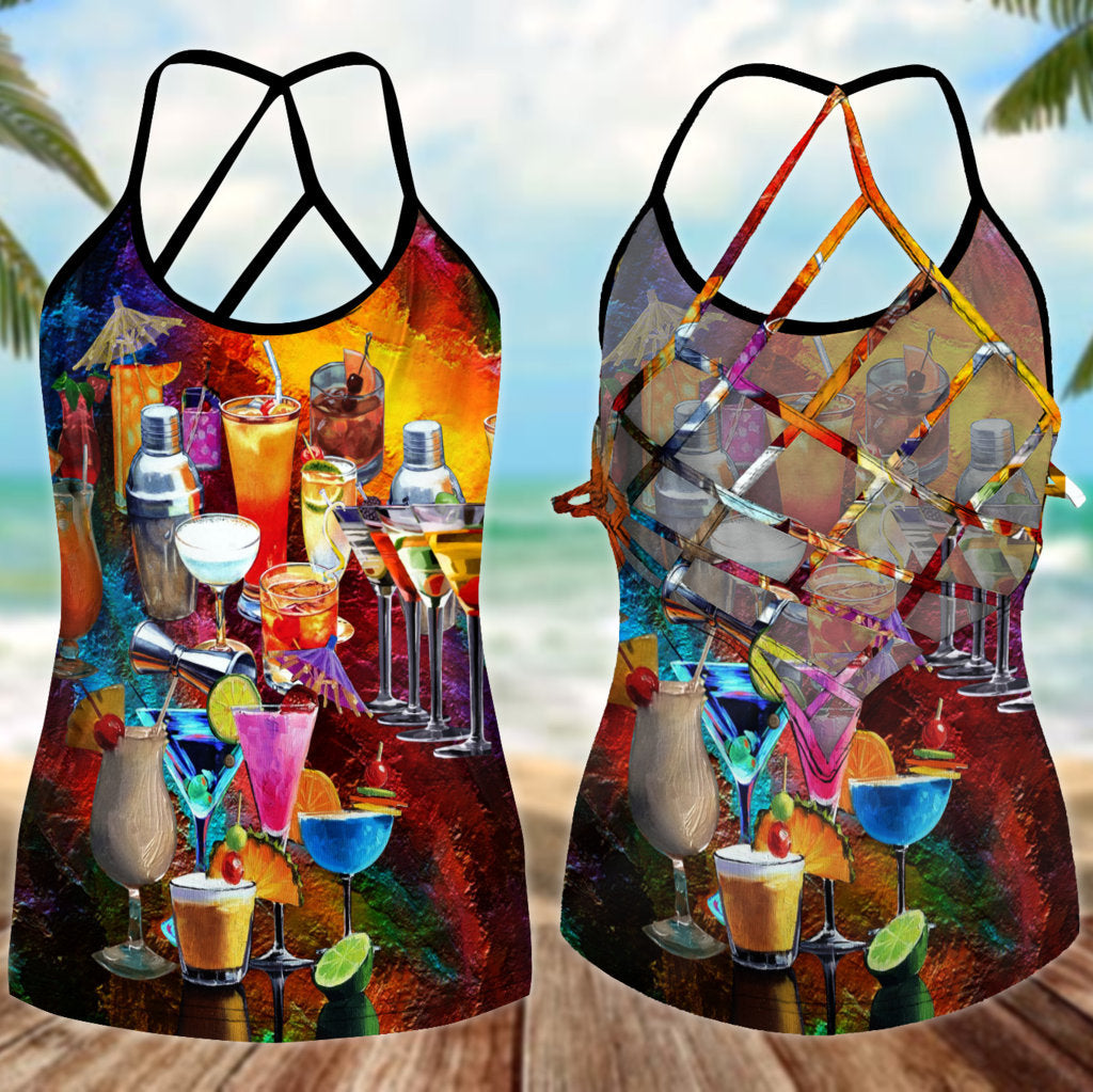 Cocktail Hot Summer Hollow Tank Top For Yoga Practice And Vacation Outfits