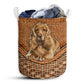 Small Size Cocker Spaniel Dog Rattan Texture Laundry Basket For Bathroom Bedroom Storage