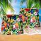 Floral Cocktail Beach Shorts Pattern Detail For Poolside Fun And Comfortable Daily Use
