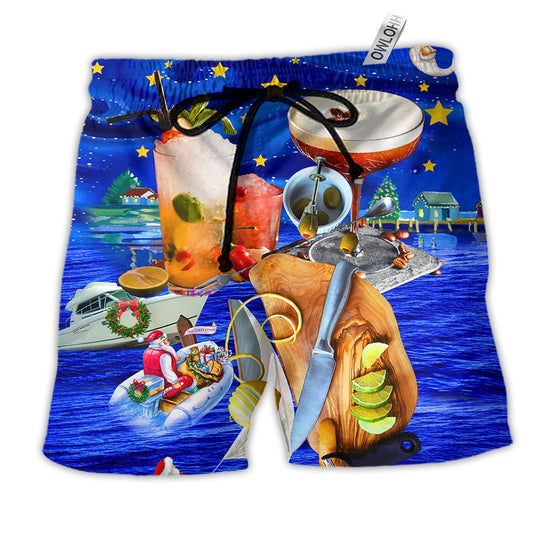 Cocktail Christmas Night Merry Christmas Beach Shorts For Christmas Getaways