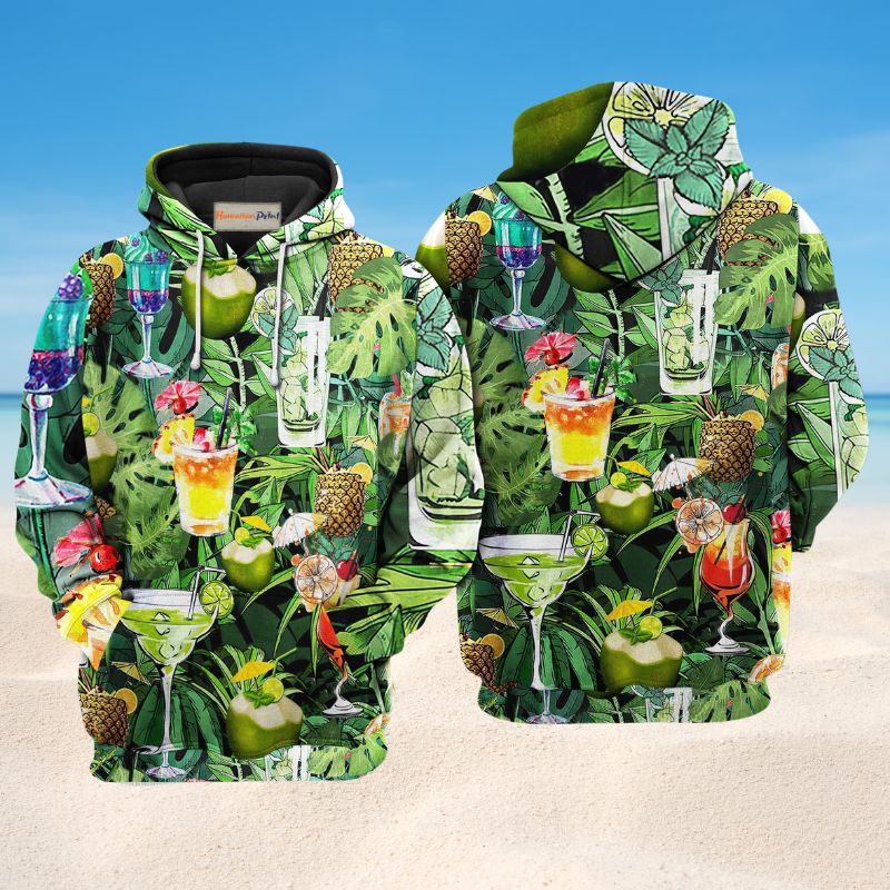 Cocktail Fruit Hello Summer Hoodie For Casual Streetwear Travel And Everyday Comfort