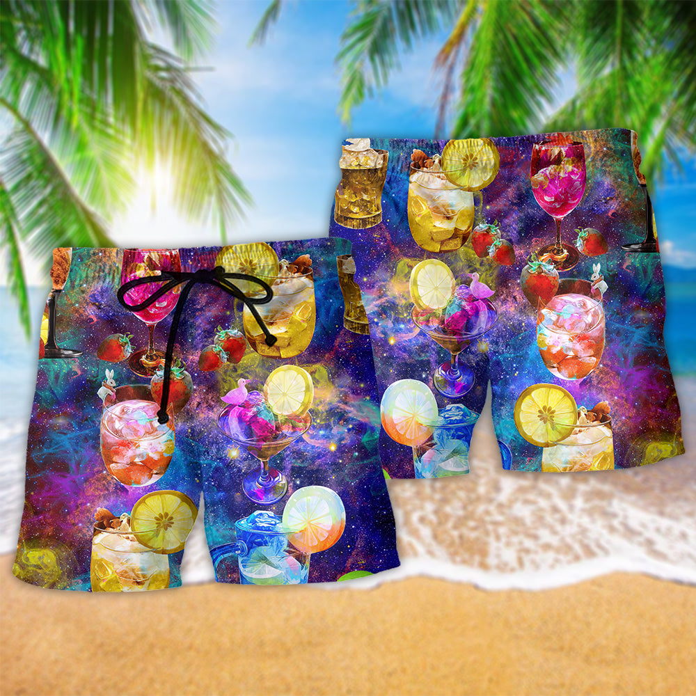 Cocktail Crazy Mix Beach Shorts Pattern View For Weekend Trips And Outdoor Activities