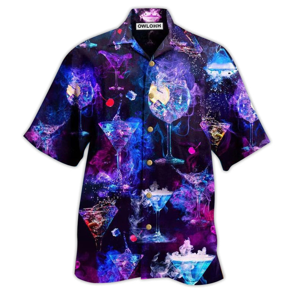 Purple Cocktail Moon Hawaiian Shirt For Resort Getaways And Comfortable Summer Activities