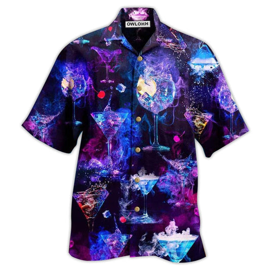 Purple Cocktail Moon Hawaiian Shirt For Resort Getaways And Comfortable Summer Activities