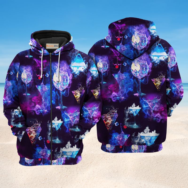 Purple Cocktail Moon Hoodie For Casual Streetwear Travel And Everyday Comfort