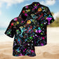 Neon Cocktail Hawaiian Shirt For Summer Vacation, Beach Travel, And Casual Wear