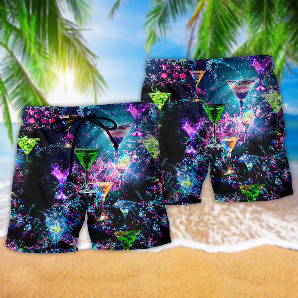 Cocktail Always Time For Fun Beach Shorts Design Detail For Coastal Escapes And Daily Wear
