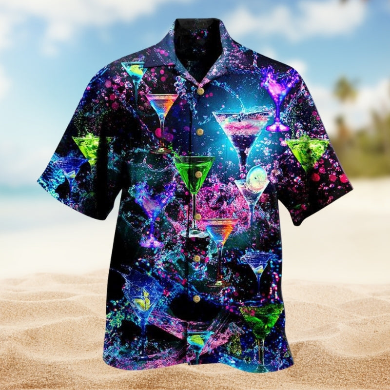 Tropical Cocktail Hawaiian Shirt For Beach Days, Summer Outings, And Thoughtful Gift Giving