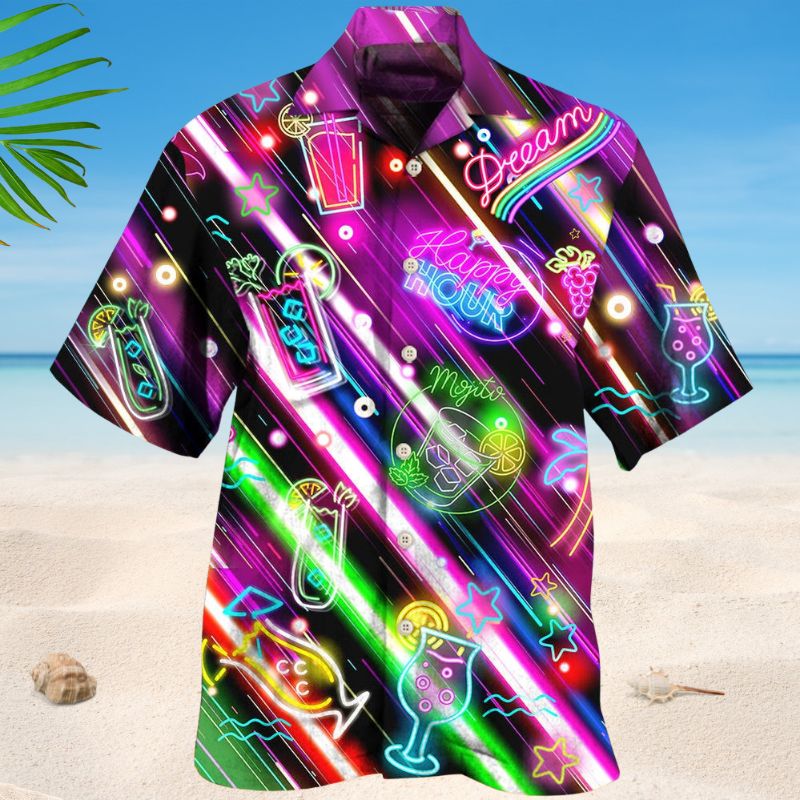 Cocktail Hour Stunning Hawaiian Shirt For Tropical Holidays, Outdoor Gatherings, And Everyday Comfort