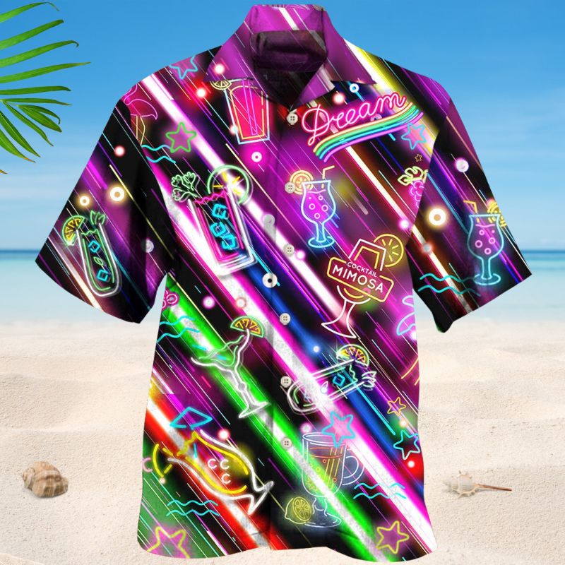Cocktail Hour Stunning Hawaiian Shirt For Coastal Travel, Casual Events, And Comfortable Summer Wear