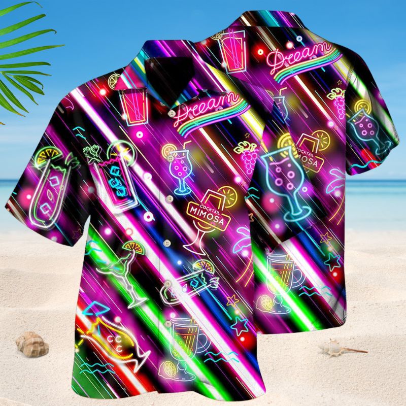 Cocktail Hour Stunning Hawaiian Shirt For Coastal Travel, Casual Events, And Comfortable Summer Wear