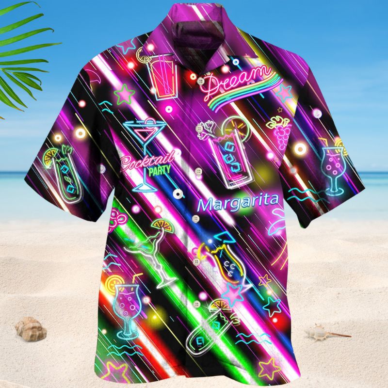 Cocktail Hour Stunning Hawaiian Shirt For Island Vacations, Resort Wear, And Relaxed Seasonal Style