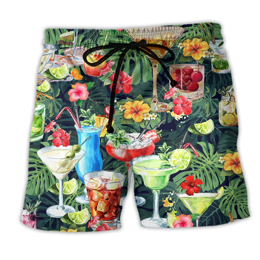 Cocktail Heart In Hawaii Beach Shorts Design Detail For Coastal Escapes And Daily Wear