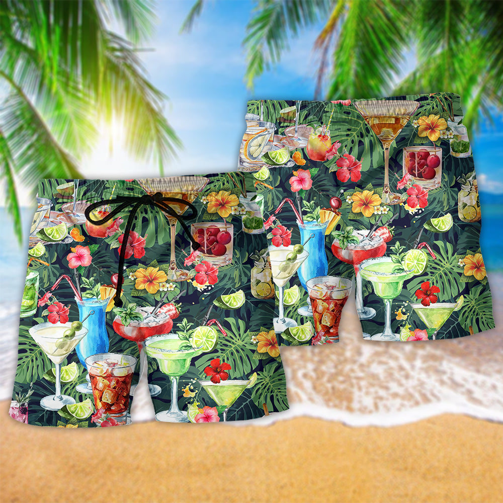 Cocktail Heart In Hawaii Beach Shorts For Tropical Vacation And Coastal Travel